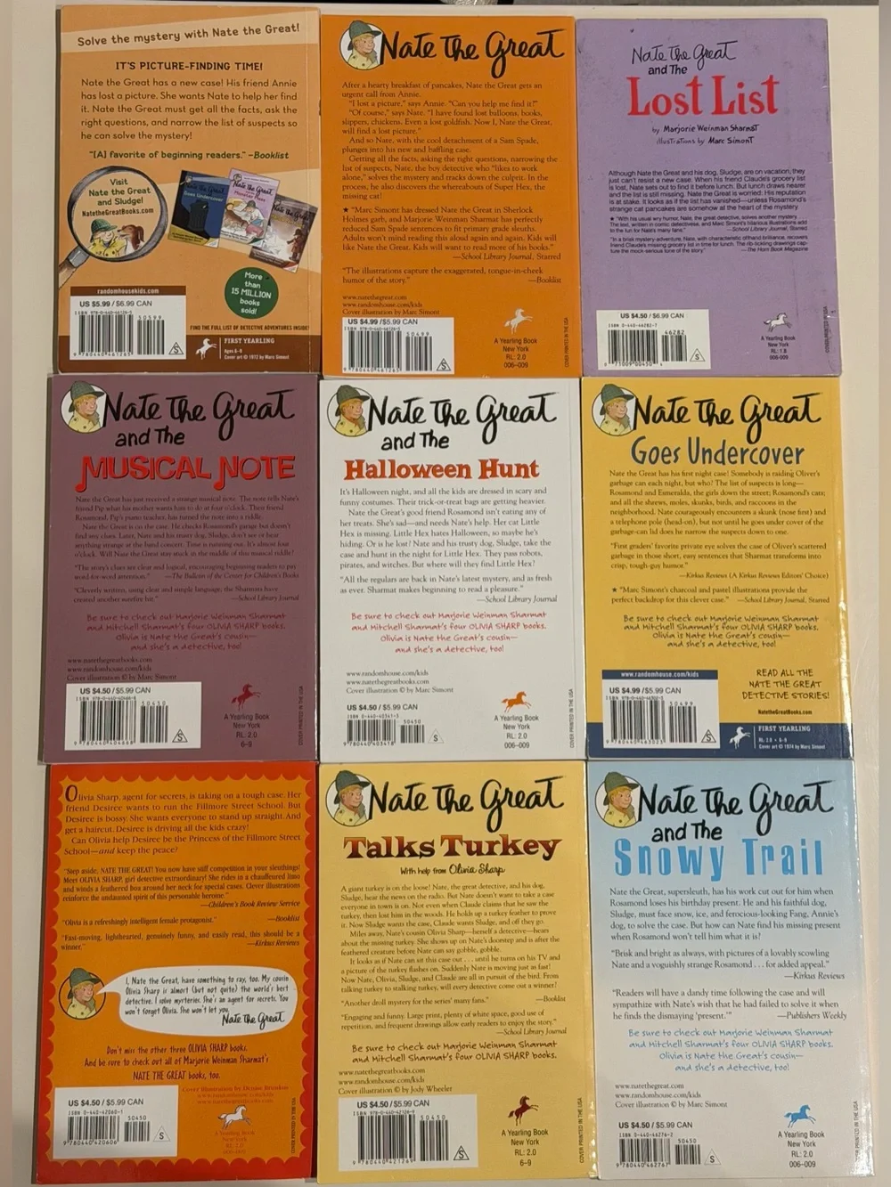 Lot of 9 Nate The Great World’s Greatest Detective by Marjorie Weinman Sharmat